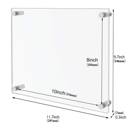 BFRed Acrylic Photo Frame 8X10 in Brackets 3 Pack, Clear Picture Frames for Wall, Frameless picture Frames Lucite Transparent Square Cubes Floating Hanging Photo Frame