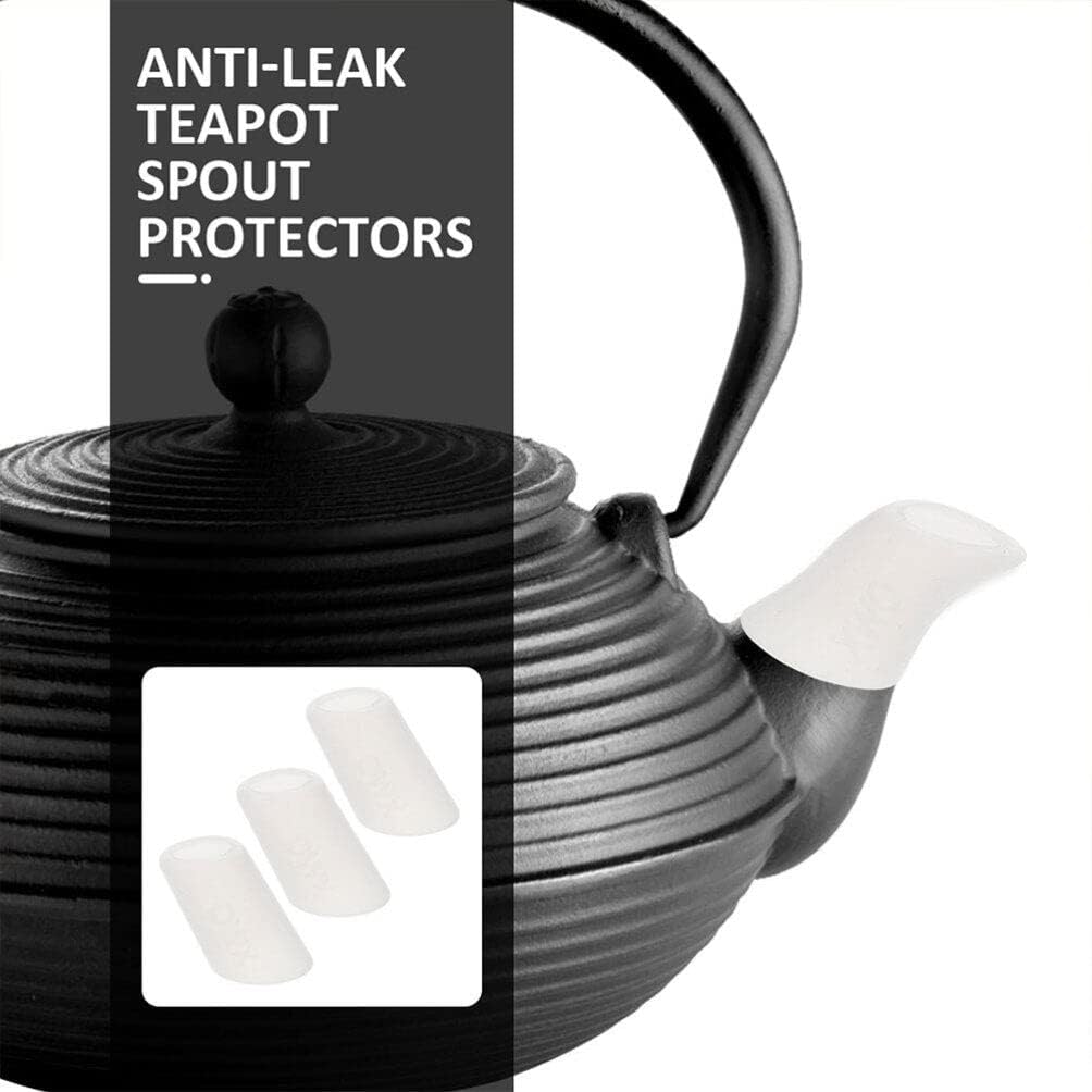 Luxshiny 5pcs Teapot Spout Cover Sleeves, Silicone Drip-proof Leak-proof Protectors for Tea Kettle Coffee Pot
