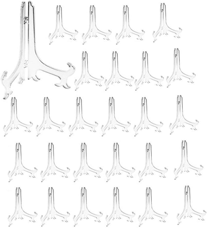 Artliving 6" Clear Plastic Easels or Stand/Plate Holders for Pictures, Home Decoration, Weddings, Birthdays (24 Pack)