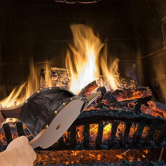 AYNEFY Manual Fireplace Bellows, Wooden Air Blower for Barbecue, Outdoor Cooking Fan Tools Accessories