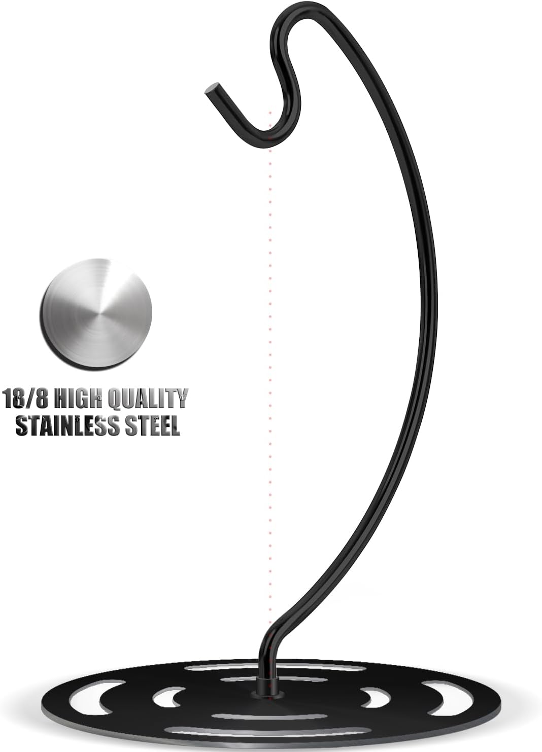 Coopenju Countertop Banana Holder Stand Stainless Steel, Modern Banana Tree Hanger with Larger Base & Won't Topple