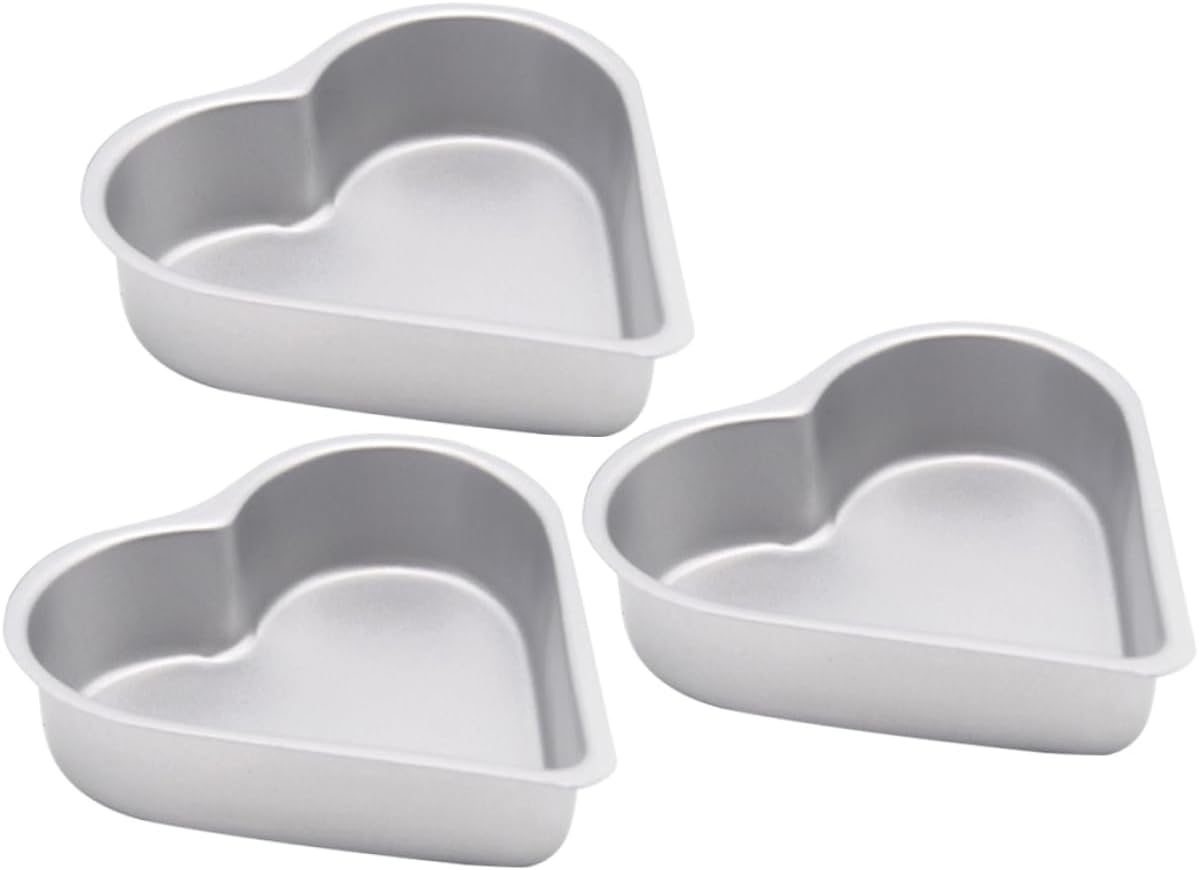 3pcs Heart Pudding Mold Cake Making Tray, Non-stick Heart Cake Pan, Donut Molds, Baking Supplies