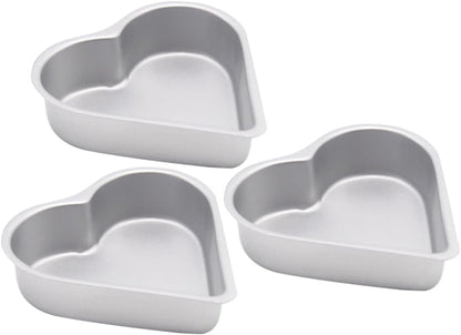 3pcs Heart Pudding Mold Cake Making Tray, Non-stick Heart Cake Pan, Donut Molds, Baking Supplies