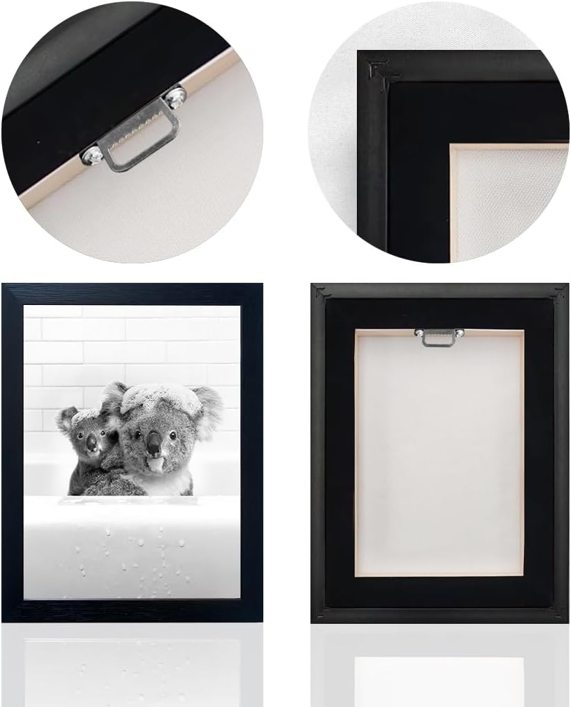 Yecohom Art Black and White Bathroom Decor Animals Koalas Wall Art Funny Animal Pictures Artwork for Kids Room Take