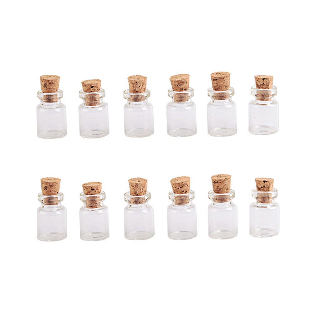 TAI DIAN 100pcs 0.5ml Cute Mini Glass Bottle With Corks Transparent Empty Small Wishing Bottle Decoration Crafts Glass Vials Jars (0.5ml (10x18x5mm))