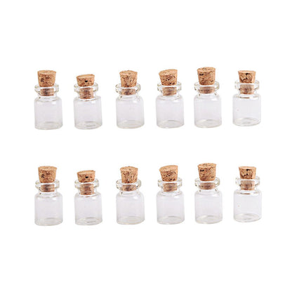 TAI DIAN 100pcs 0.5ml Cute Mini Glass Bottle With Corks Transparent Empty Small Wishing Bottle Decoration Crafts Glass Vials Jars (0.5ml (10x18x5mm))