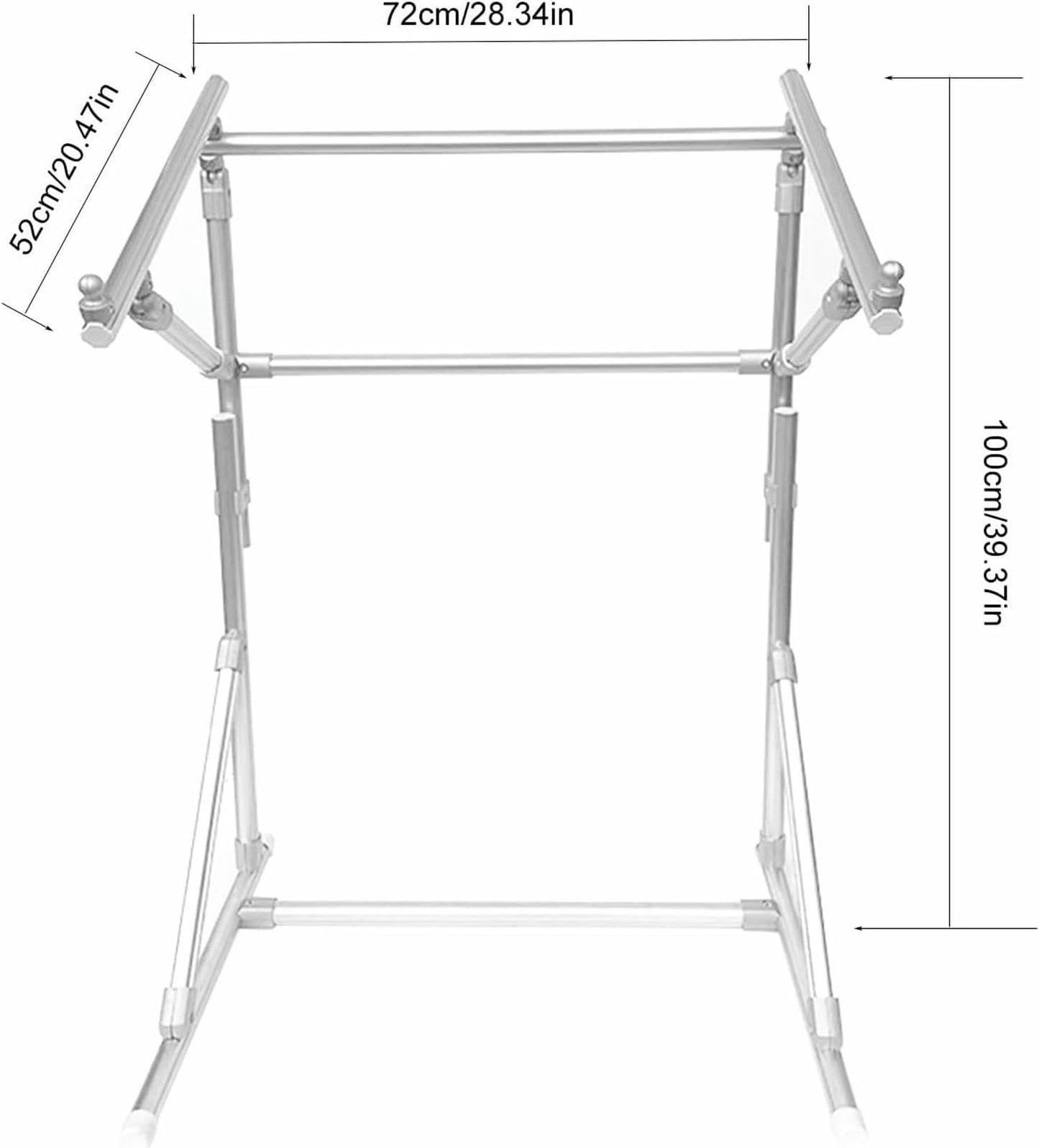 Embroidery Stand Cross Embroidery Frame Embroidery Auxiliary Tool Adjustable Floor Stand Lean Tube Suitable for Craftsmanship and Sewing, 39.37*28.34*20.47in, Silver~/