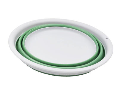 SAMMART 5.5L (1.45 Gallon) Collapsible Tub - Foldable Dish Tub - Portable Washing Basin - Space Saving Plastic Washtub (White/Grey, 1)