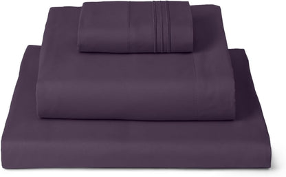 Mellanni Twin XL Sheets Set - 3 PC Hotel Luxury Bedding - Extra Soft, Cooling, Wrinkle Resistant (Twin Extra Long, Purple)