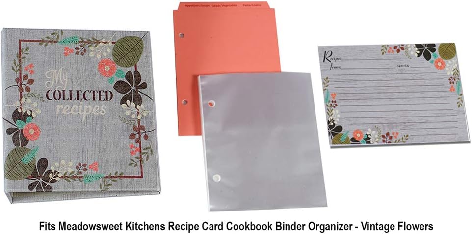 Recipe Card Plastic Sleeve Protectors for Meadowsweet Kitchens Cookbooks