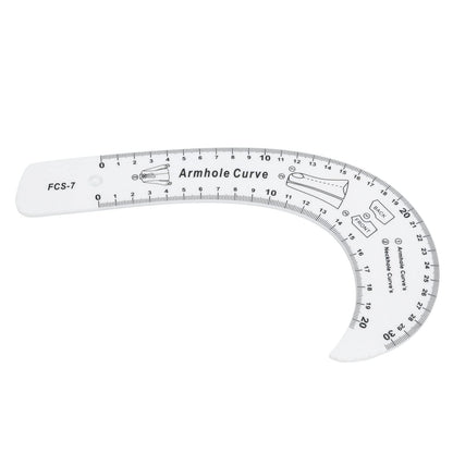 7Pcs Sewing Ruler Tailor Set Clear French Curve Ruler Sewing Ruler Set Rulers Ruler Racks Rulers High Accuracy Scale Fashion Pattern Design Ruler Set for Making Pattern Drafting