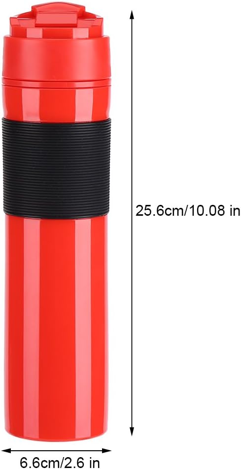 Coffee Bottle, 350ml Portable Coffee Press Bottle for Travelling, Tea Coffee Maker, Red