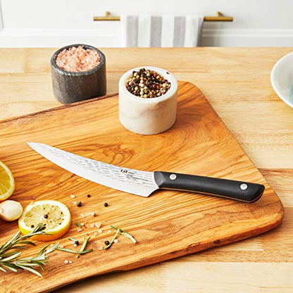 Kai PRO 6" Chef’s Knife, Hand Sharpened Kitchen Knife for Professional and Home Chefs, Japanese AUS6M Stainless Steel Blade, Full-Tang POM Handle, NSF Certified