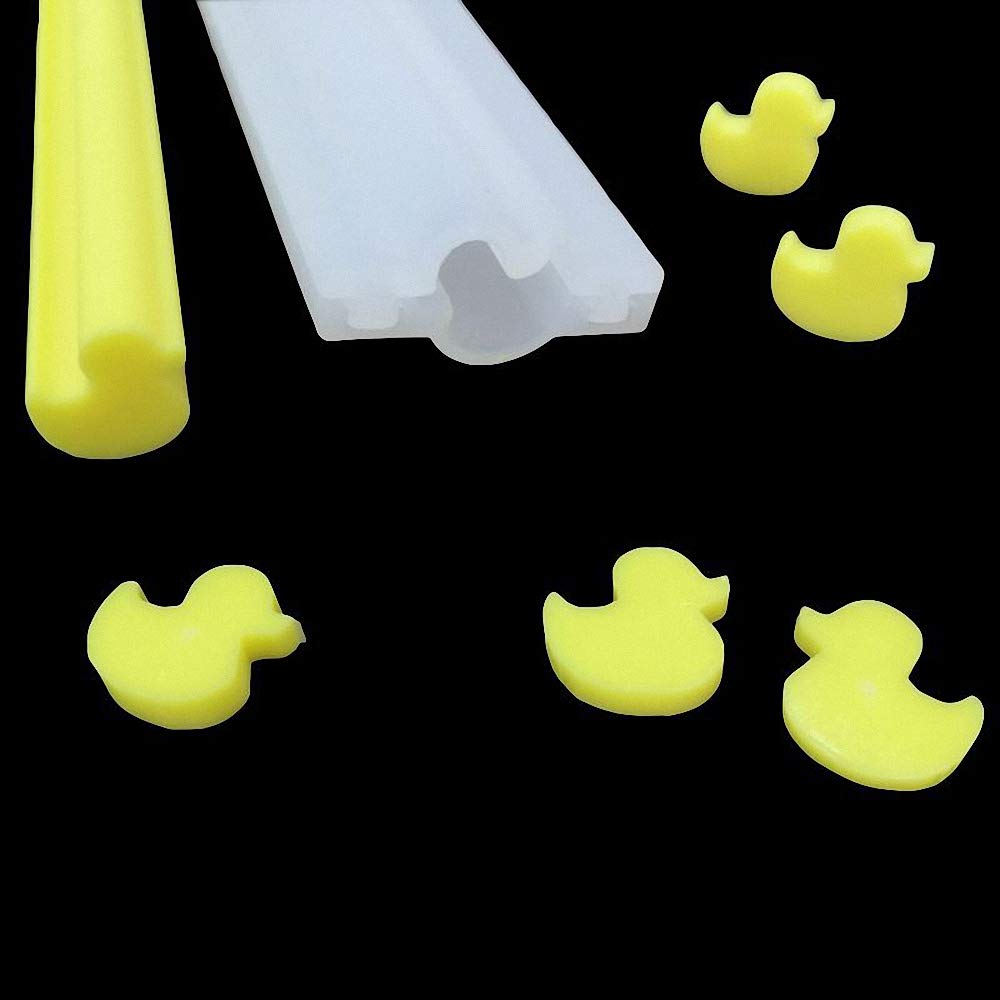 Little Rubber Duck Shaped Long Tube Silicone Mold Duckling Column Chocolate Candy Mold Handmade Candle Mold Embed Soap Making Supplies
