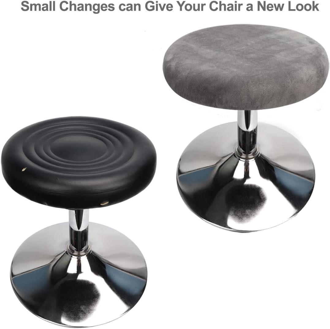 12-16 inch/30-40cm (1, Velvet Round Stool Cover Round Seat Covers for Bar Stools, Luxurious Fabric Stretchable Wrinkle