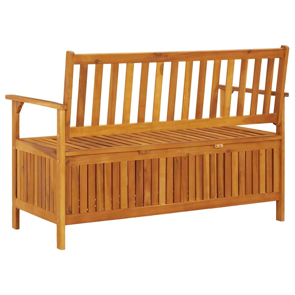 Favemtsl Solid Acacia Wood Storage Bench 47.2 x 24.8 Patio Outdoor Seating with Hidden Compartment Rustic Brown Oiled Finish for Porch Garden Backyard