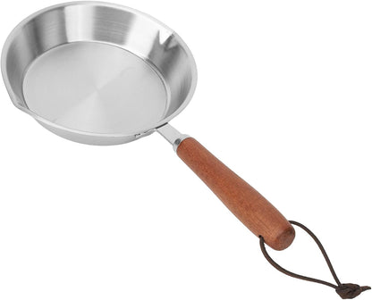 Luqeeg Mini Stainless Steel Frying Pan, Non Stick Egg Pan, Compatible with Induction & Gas Stoves, Ergonomic Handle