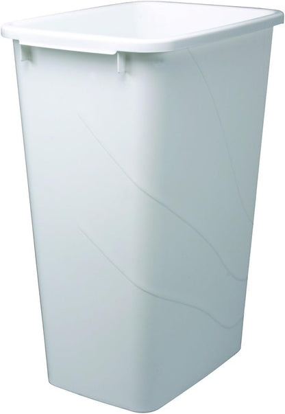 Knape & Vogt QT50PB-W 50 Quart Polymer Replacement Trash Can, White, 21.56-Inch x 15.55-Inch x 11.13-Inch