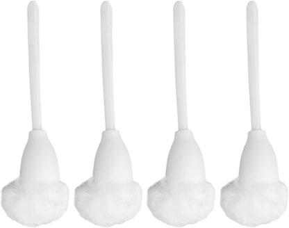 Abaodam White Toilet Brush Cleaners, Soft Toilet Bowl Brush Mop with Long Handle, 4pcs Toilet Scrubber Cleaning Brush