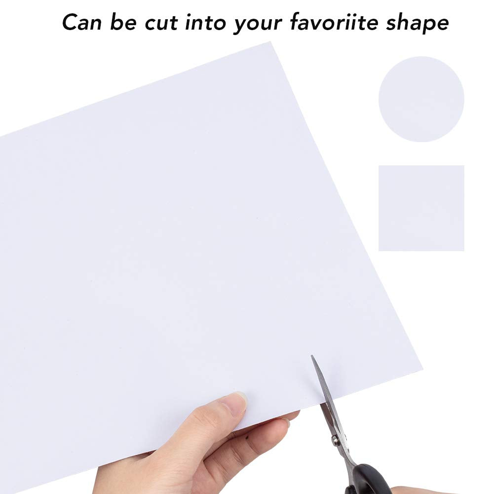 BENECREAT 10PCS White Double Sided Adhesive Sheets 16.5x11.5 Inch Double Side Tap Sheet (0.2mm) for Valentine's Decoration, Tumbler Craft Photo Albums Handbook Making