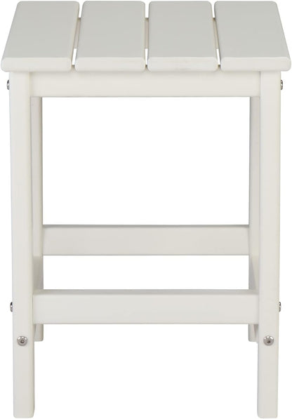 Kcelarec 1-White) Patio Side Table, Pool Composite Patio Table,HDPE End Tables for Backyard,Pool, Indoor Companion