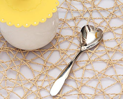 Cute Heart Shape Spoon, Stainless Steel Coffee Spoon, Dessert Tea Appetizer Spoon for Cake Ice Cream