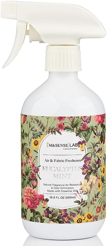 16.9oz M&SENSE Air & Fabric & Pet Odor Eliminator Spray - Large Size Natural Safe Air Freshener Eucalyptus Mint Scented