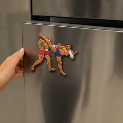 4" Muay Thai Jorakae Fad Hang 3D Resin Fridge Magnet - Crocodile Sweeps Its Tail Basic Movement Souvenir