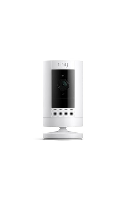 Ring Outdoor Cam - Weather-Resistant Security Camera with Live View & Color Night Vision | White