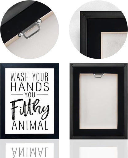 Regine Switzerland Bathroom Decor | Black and White Framed Art for Guest Toilets & Kids' Washrooms