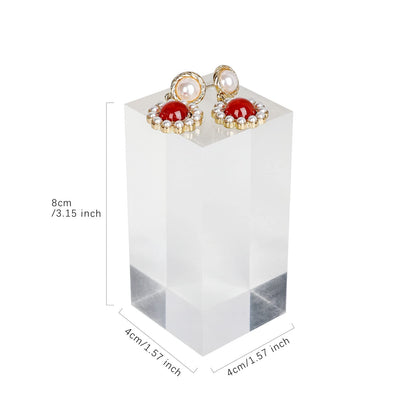 GemeShou Acrylic ring risers for display, Clear jewelry stand display risers, Retail earring riser for display home decor【1.57 L x1.57 W x3.15 H inch】