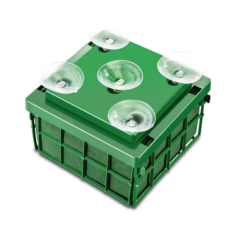 Xiaokeis 2 Floral Foam Cage with Suction Cups for Flower Arrangements, Square Floral Foam Cage Flower Holder for Fresh Flower Arrangement and Wedding Car Decorations(Green)