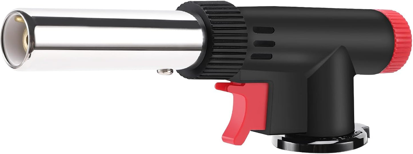 CORKAS Butane Torch Head, Professional Kitchen Cooking Torch with Adjustable Flame for Culinary & Grilling, Black (Fuel
