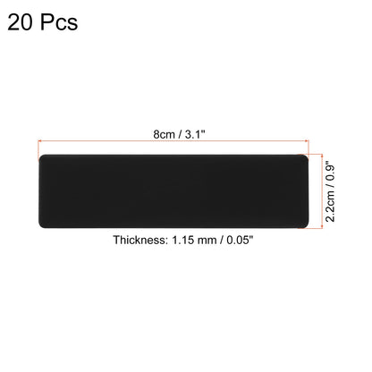PATIKIL 3"x1" Anodized Aluminium Laser Engraved Mount Metal Plate, 20 Pack Self Adhesive Sign Personalized Custom Blank Plate for DIY Laser Printing, Black