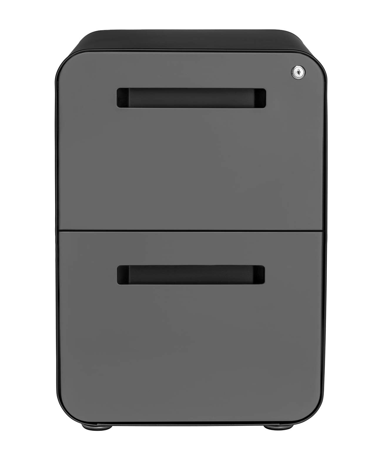 Laura Davidson Furniture Stockpile 2-Drawer Modern Mobile File Cabinet, Commercial-Grade (Black/Grey)