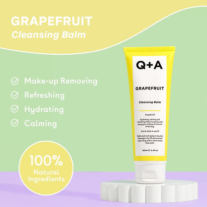 Q+A Grapefruit Cleansing Balm, Makeup Remover 125ml / 4.4fl Oz