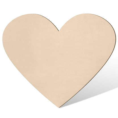 Wooden Hearts for Crafts 17 Inch Large, Big Wood Heart Sign for Wall Decor, Unfinished Blank Wood Cutouts Wooden Shapes for Birthday, Wedding Party Decoration, Valentine Day, Home Decoration