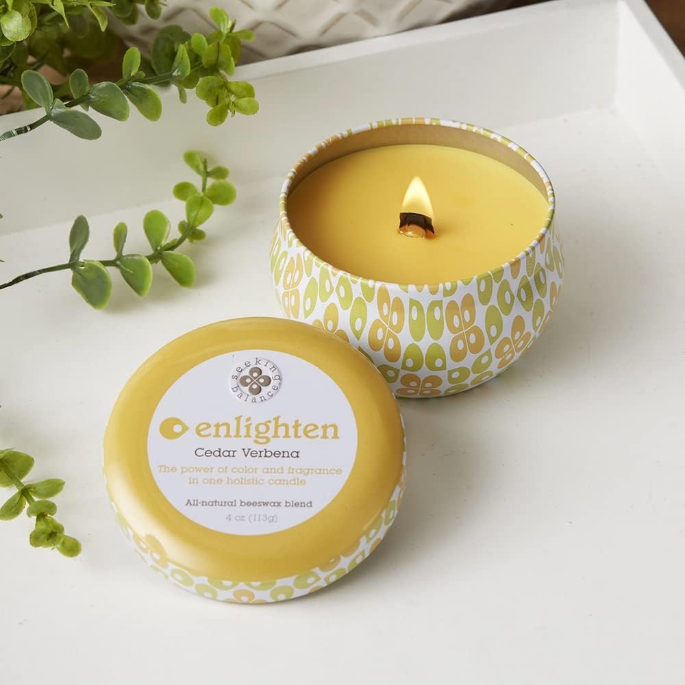 Root Candles Seeking Balance Spa Traveler Candle, 4-Ounce, Cedar Verbena Enlighten