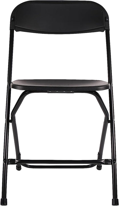 Commercial 650lb Set BTEXPERT Black Plastic Folding Chair Steel Frame High Weight Capacity Event Chair Lightweight