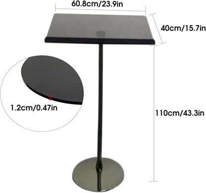 DHXIAMZ Acrylic Podium Lectern Stand - Adjustable Floor Lectern for School, Church, Conference, Stage & Office - Multi-Purpose Standing Desk with Professional Design