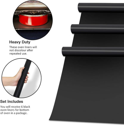 Large Heavy Duty Oven Liners for Bottom of Oven, 3 Pack Reusable Protector Liner
