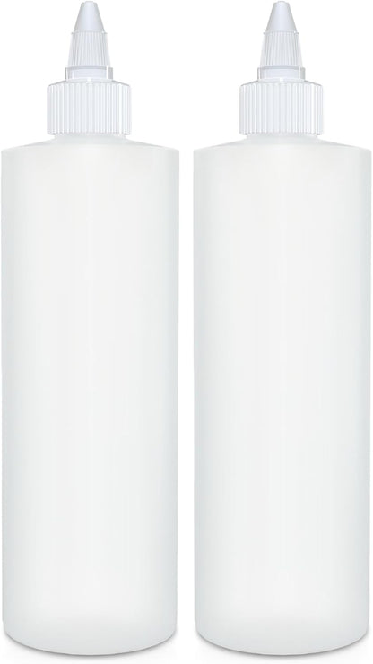 12 OZ 2 PACK BRIGHTFROM Condiment Squeeze Bottles, Empty Squirt Bottle with Twist Top Cap, Leak Proof - Great