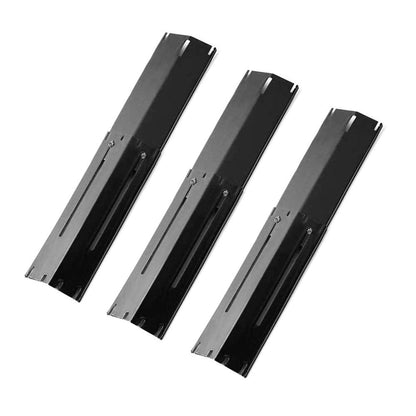 Outspark Universal Replacement Heavy Duty Adjustable Porcelain Steel Heat Plate Shield,Heat Tent,Flavorizer Bar,Burner Cover,Flame Tamer for Gas Grill, Extends from 11.75" up to 21" L (3-Pack)