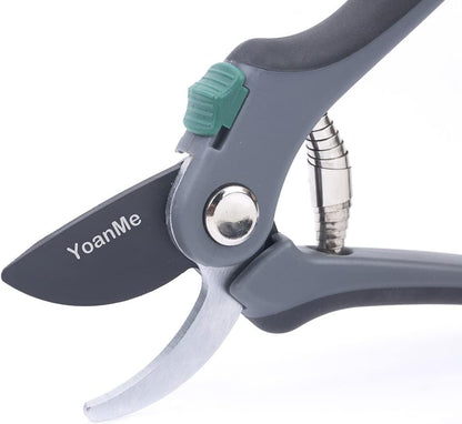 YoanMe-Sharp Bypass Pruning Shears, Gardening Scissors, Tree Trimmers, Hand Pruner, Garden Shears, Clippers