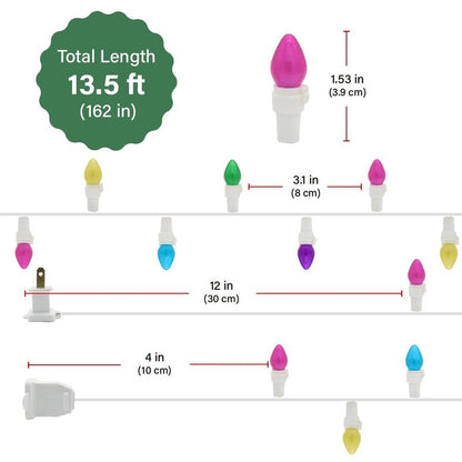 GlowVibe Easter String Lights, 13.5FT 50 LED Connectable Mini Egg-Shaped String Lights, Easter Decorations for Indoor Outdoor Patio Party Home Garden Yard Decor