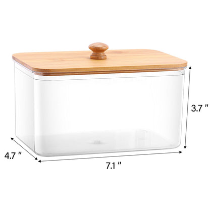 Tbestmax Acrylic Dryer Sheet Holder Container for Laundry Room Dryer Sheet Dispenser with Bamboo Lid
