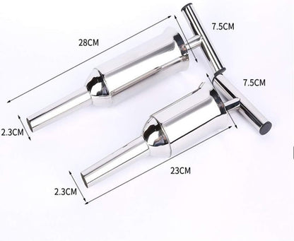 Stainless Steel Sausage Stuffer Tubes Filler Meat Filling Funnel Stuffer Tools, 28cm