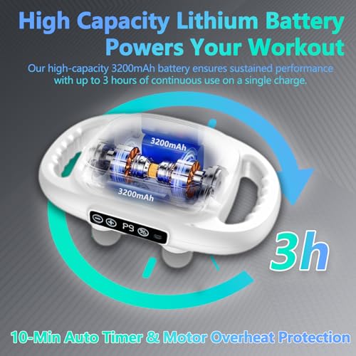 6 Head Massage Gun Deep Tissue with 9 Levels & 9 Modes, Electric Massager Tool for Legs, Arms, Waist, Back, Buttocks - Full Body Muscle Pain Relief, Ideal Gifts for Women, Men, Mom, and Dad