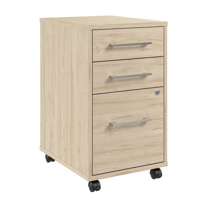 Bush Business Furniture Hustle 3 Drawer Rolling File Cabinet in Platinum Gray, Mobile Document Storage for Home and Professional Office