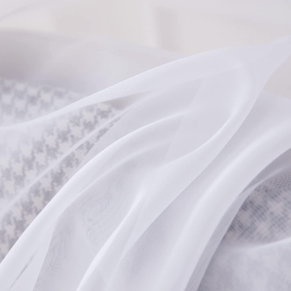 MIULEE Sheer Window Scarf Valance Extra Long Topper Window Treatment, Elegant Curtain Scarves for Party Wedding